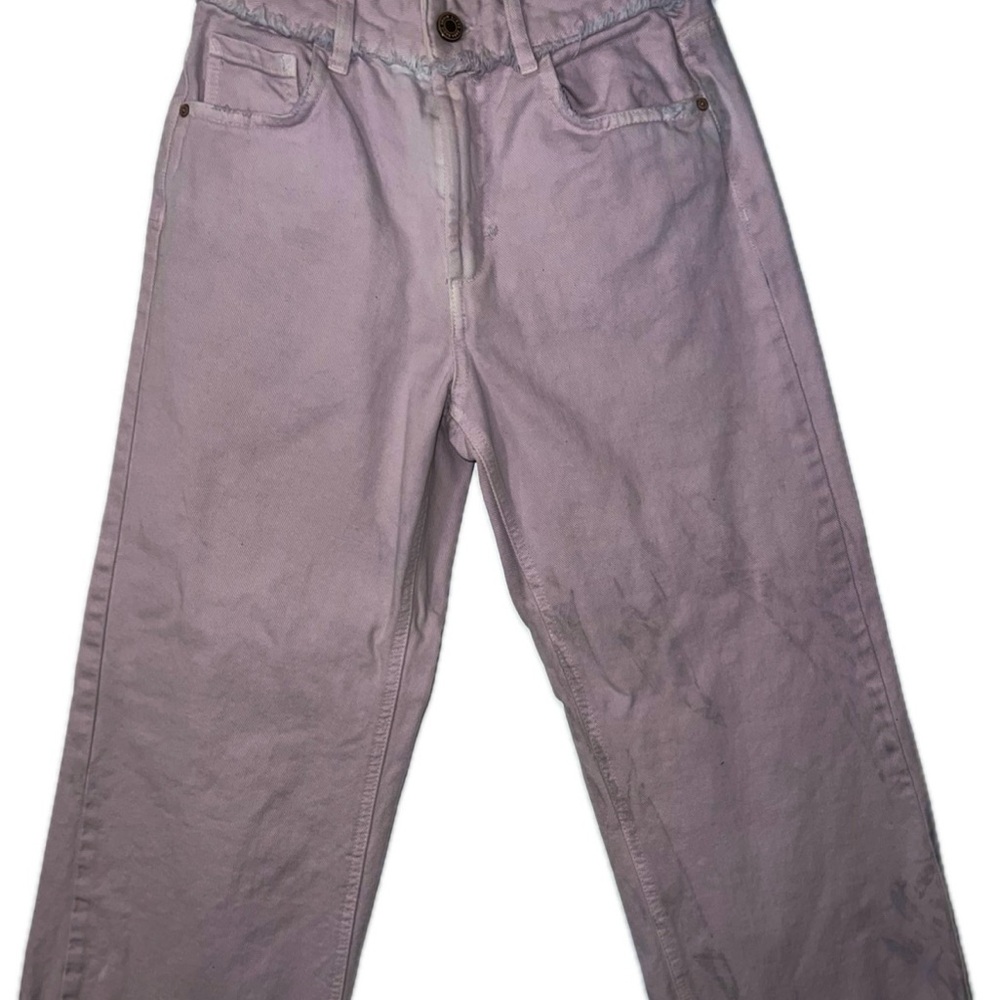 Light Pink ZARA basic Z1975 denim Wide-Leg Pants
